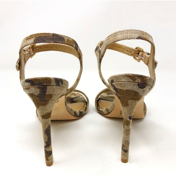 Stuart Weitzman camouflage t strap heel green camouflage 9 NWT - Picture 3 of 10